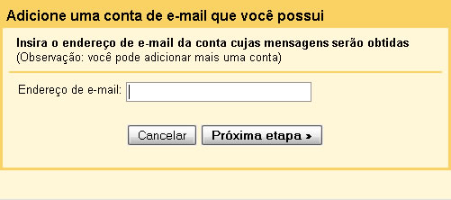 Outras contas no Gmail