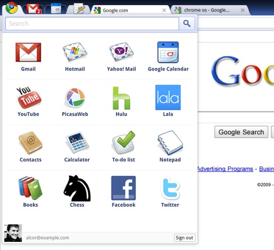 Captua de tela do Google Chrome OS
