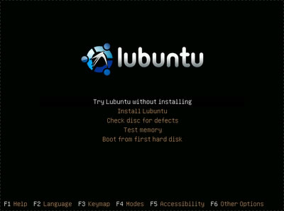 Lubuntu - Tela de boot