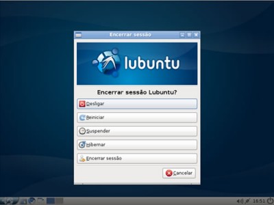 Lubuntu - Tela de logout