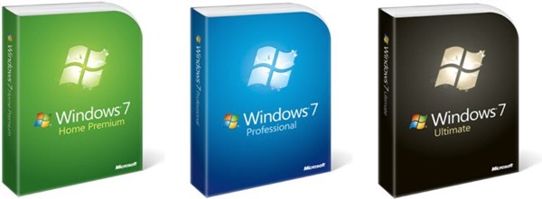Caixas das Licenças do Windows 7