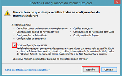 Zerando as configurações do Internet Explorer para ficar mais rápido