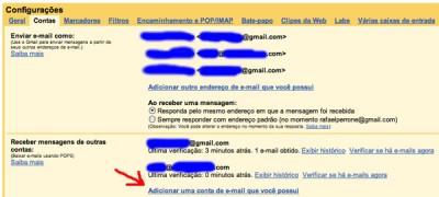 Outras contas no Gmail