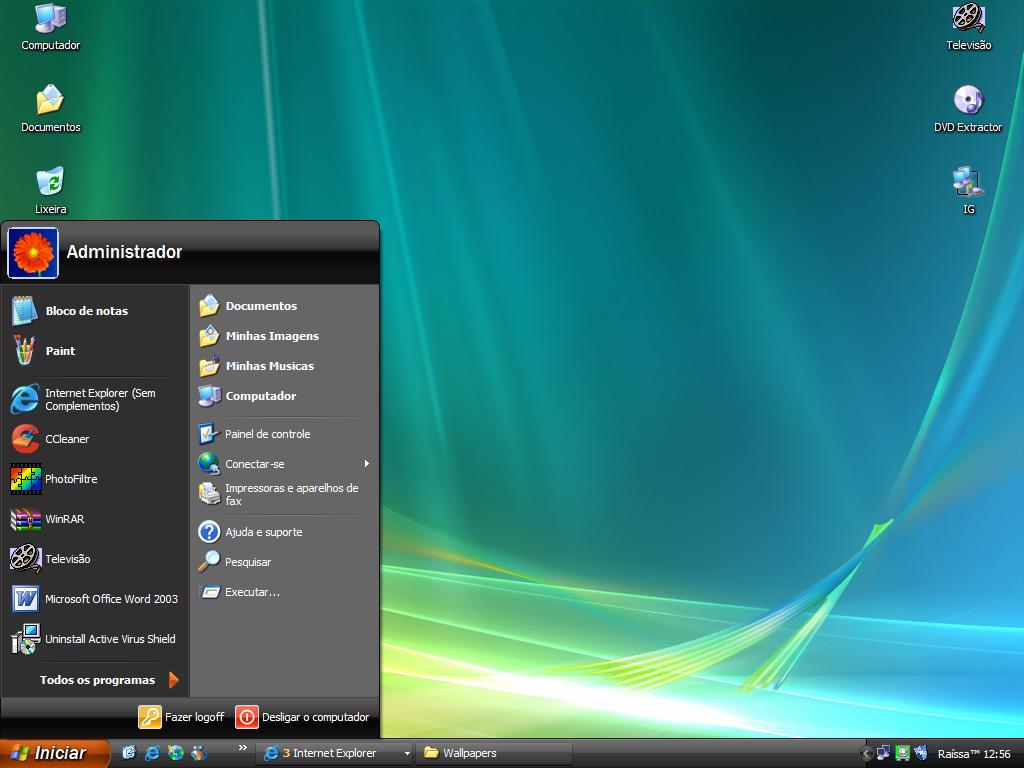 Tema preto para Windows XP