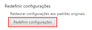 Redefinir configurações do Google Chrome