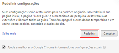 Google Chrome: zerando as configurações