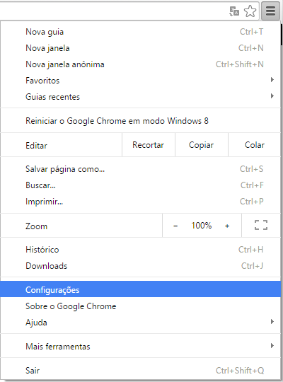 Restaurando as configurações do navegador Google Chrome