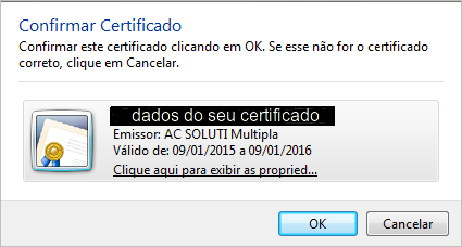 Confirme seu Certificado Digital para baixar ao XML da NF-e